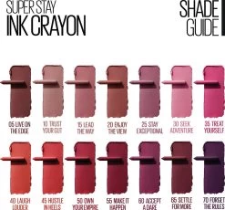Maybelline SuperStay Ink Crayon Matte Lippenstift - 35 Treat Yourself - Roze -14 Gr -Cosmetica Discountwinkel 1200x1116 2