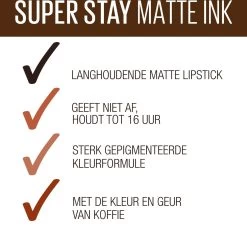 Maybelline SuperStay Matte Ink Lipstick Coffee Collection Limited Edition - 265 Caramel Collector - Nude Lippenstift - 5 Ml 24 Maybelline SuperStay Matte Ink Lipstick Coffee Collection Limited Edition - 265 Caramel Collector - Nude Lippenstift - 5 Ml -Cosmetica Discountwinkel 1200x1135