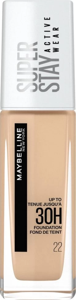 Maybelline New York - SuperStay 30H Active Wear Foundation - 22 Light Bisque - Foundation - 30ml (voorheen Superstay 24H Foundation) -Cosmetica Discountwinkel 303x1200
