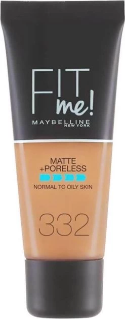 Maybelline Fit Me Matte & Poreless Foundation - 332 Golden Caramel -Cosmetica Discountwinkel 473x1200 1