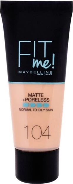 Maybelline Fit Me Matte & Poreless Foundation - 104 Soft Ivory -Cosmetica Discountwinkel 476x1200 1