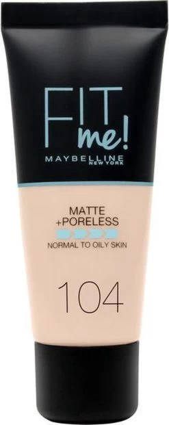 Maybelline Fit Me Matte & Poreless Foundation - 104 Soft Ivory -Cosmetica Discountwinkel 477x1200 1