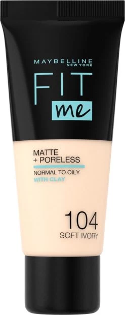 Maybelline Fit Me Matte & Poreless Foundation - 104 Soft Ivory -Cosmetica Discountwinkel 478x1200 3