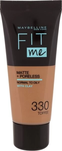 Maybelline Fit Me Matte & Poreless Foundation - 330 Toffee -Cosmetica Discountwinkel 496x1200