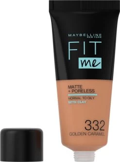 Maybelline Fit Me Matte & Poreless Foundation - 332 Golden Caramel -Cosmetica Discountwinkel 891x1200 10