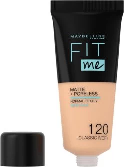 Maybelline Fit Me Matte & Poreless Foundation - 120 Classic Ivory -Cosmetica Discountwinkel 891x1200 11